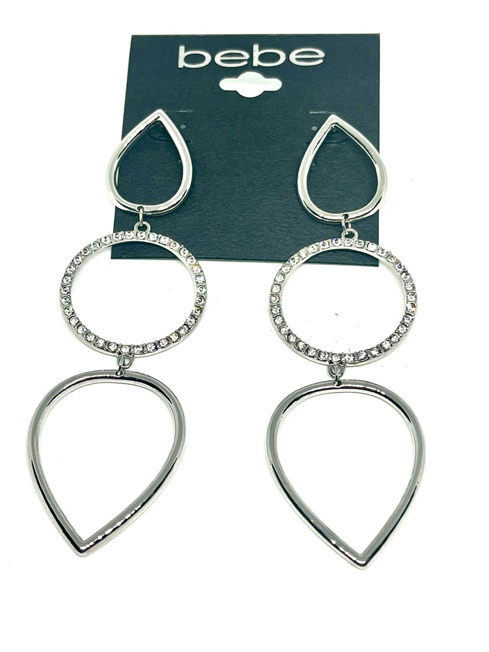 Bebé Silver-Tone Crystal Drop Earrings